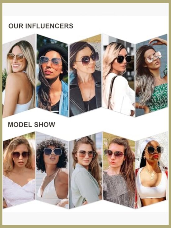Oversized Square Sunglasses UV400 Protection Metal Frame Unisex main image 7
